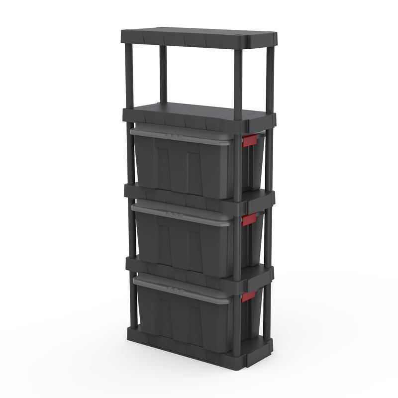 5-Tier Plastic Garage Shelving Unit Easy Assembly Durable Storage Solution New