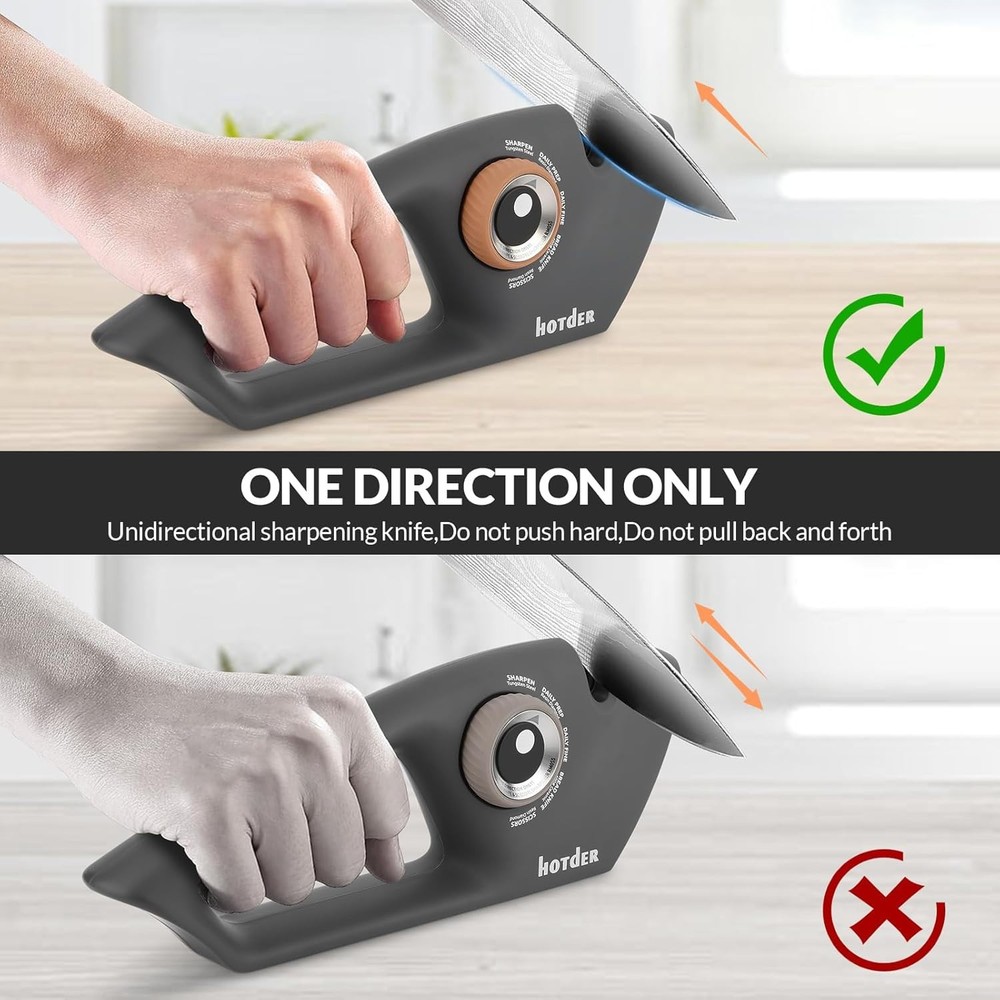 Hotder 5-in-1 Kitchen Knife Sharpener Manual Scissors Tungsten Ceramic Tool