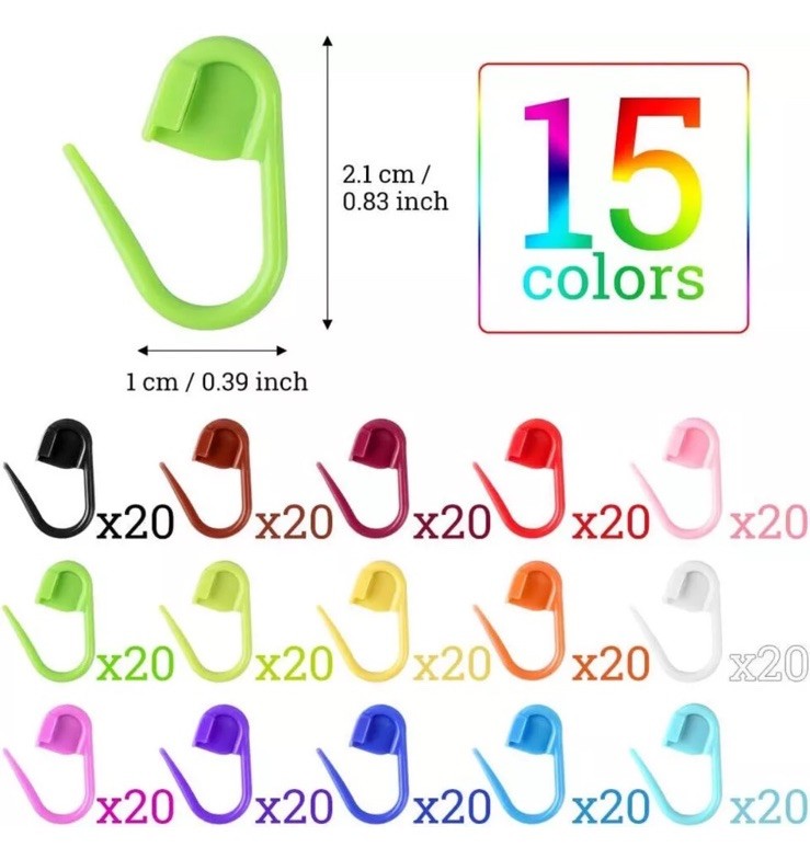 300pc Knitting Plastic Locking Stitch Markers With Storage Box