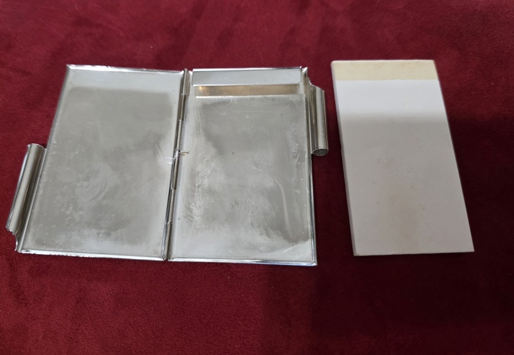 Antique Silver Case with Notepad and Pen
