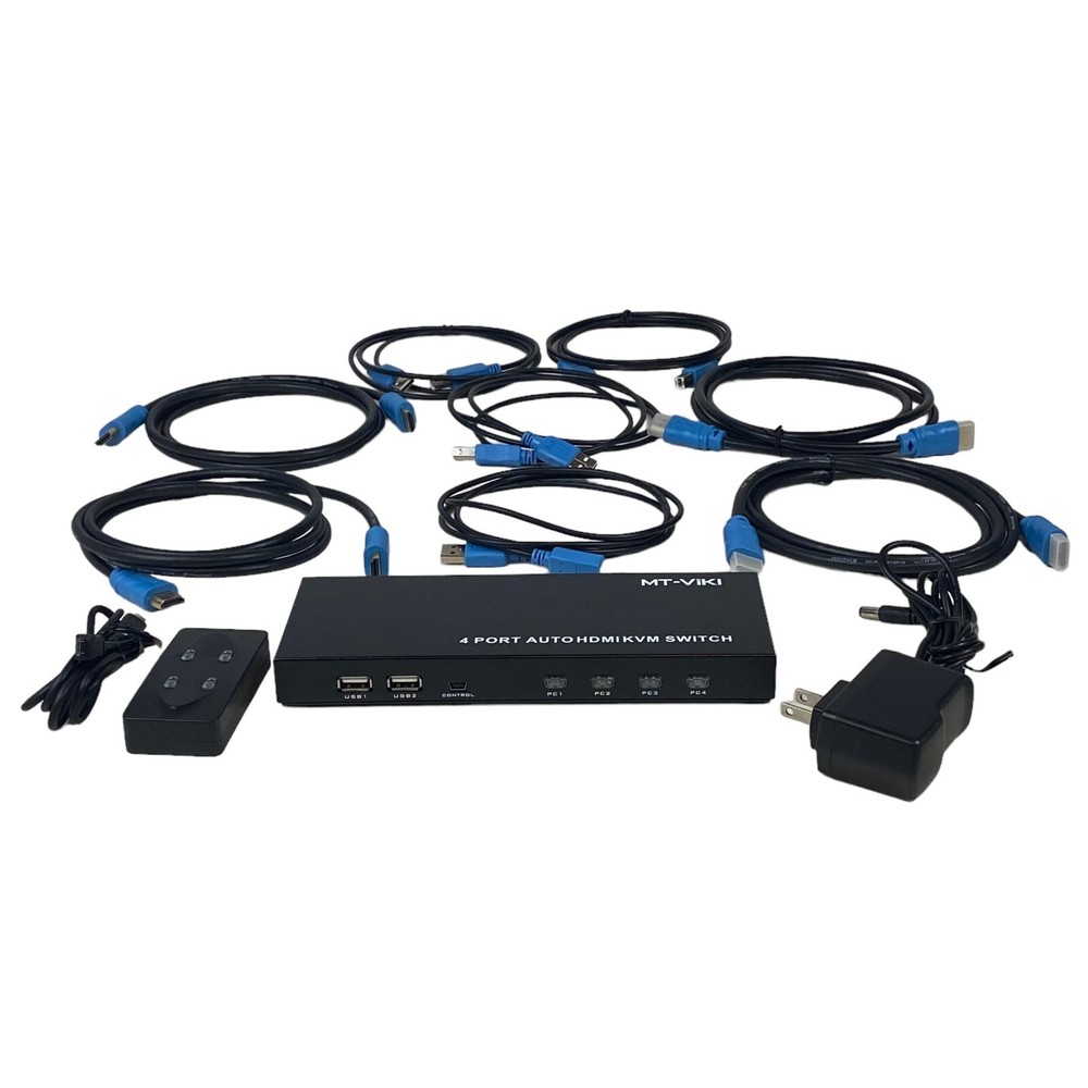 USB 2.0 KVM Switch 4 Port Plug and Play