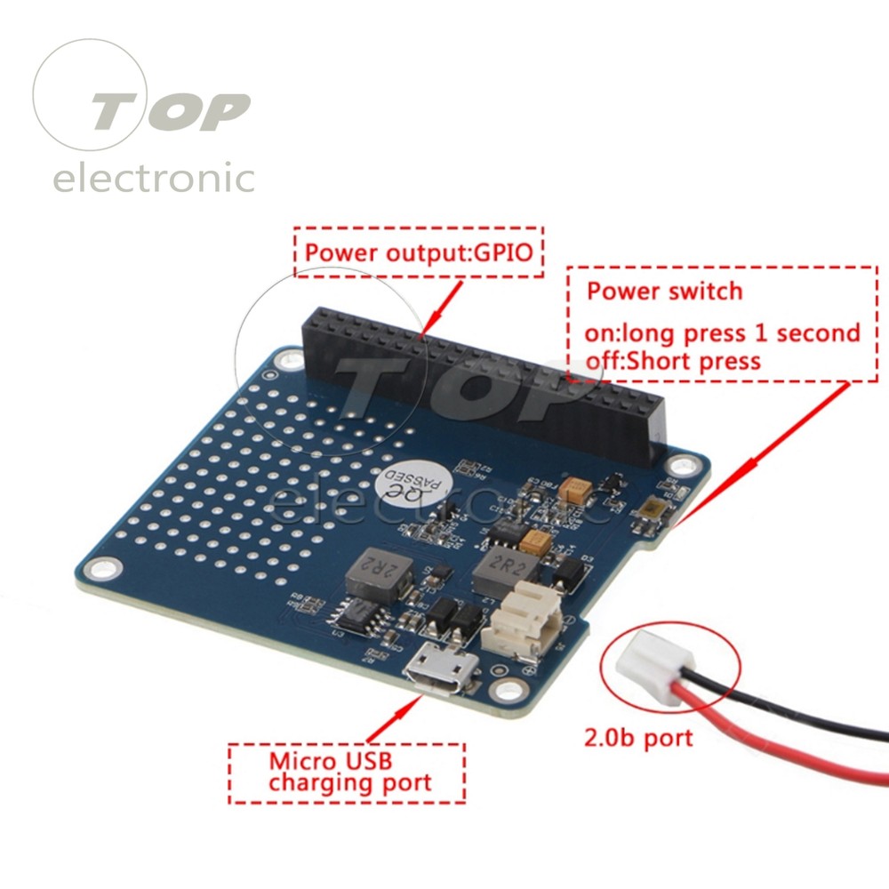 Raspberry Pi Power Source UPS with Battery for Raspberry Pi 3 Model B/2B/B+