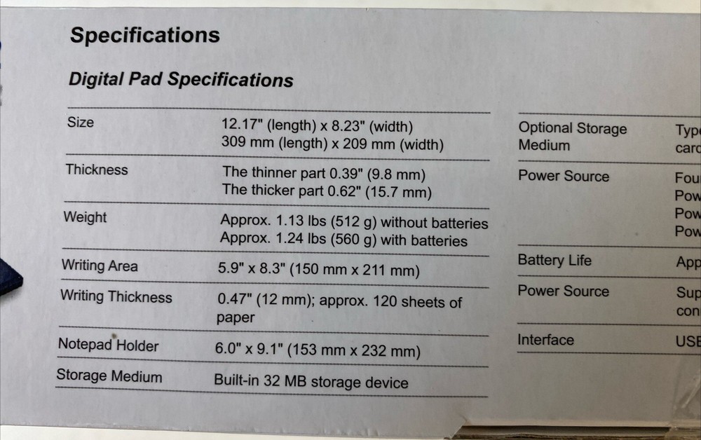 ACECAD DigiMemo 692 Digital Notepad Write On Paper e-Mail Factory Sealed
