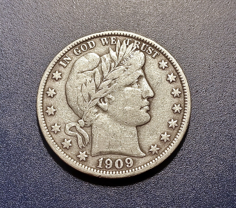 VF 1909-P Barber Half Dollar
