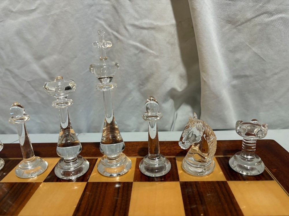 Vintage Glass Chess Set