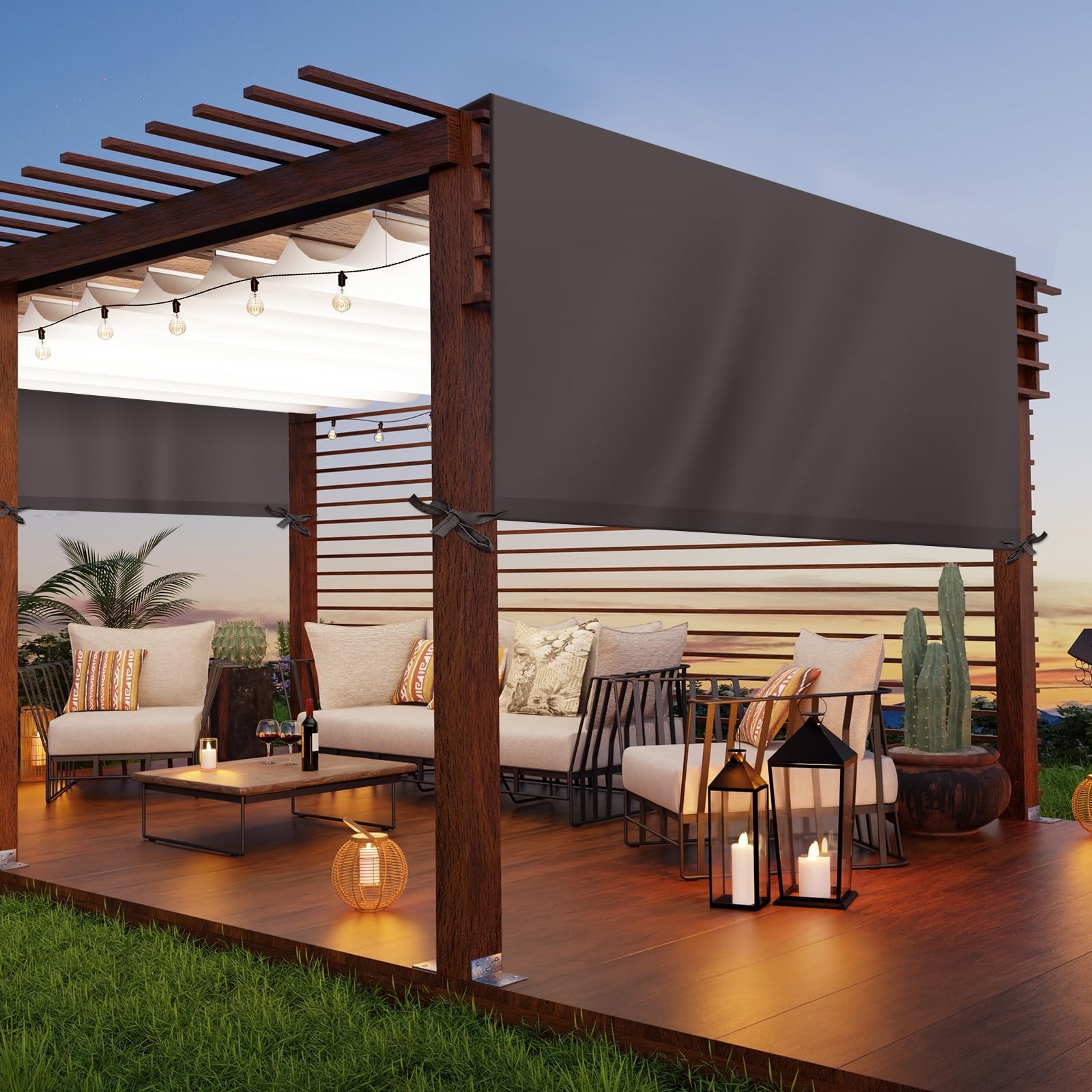 Universal Pergola Replacement Canopy Outdoor Canopy Shade Cover Waterproof Sh...