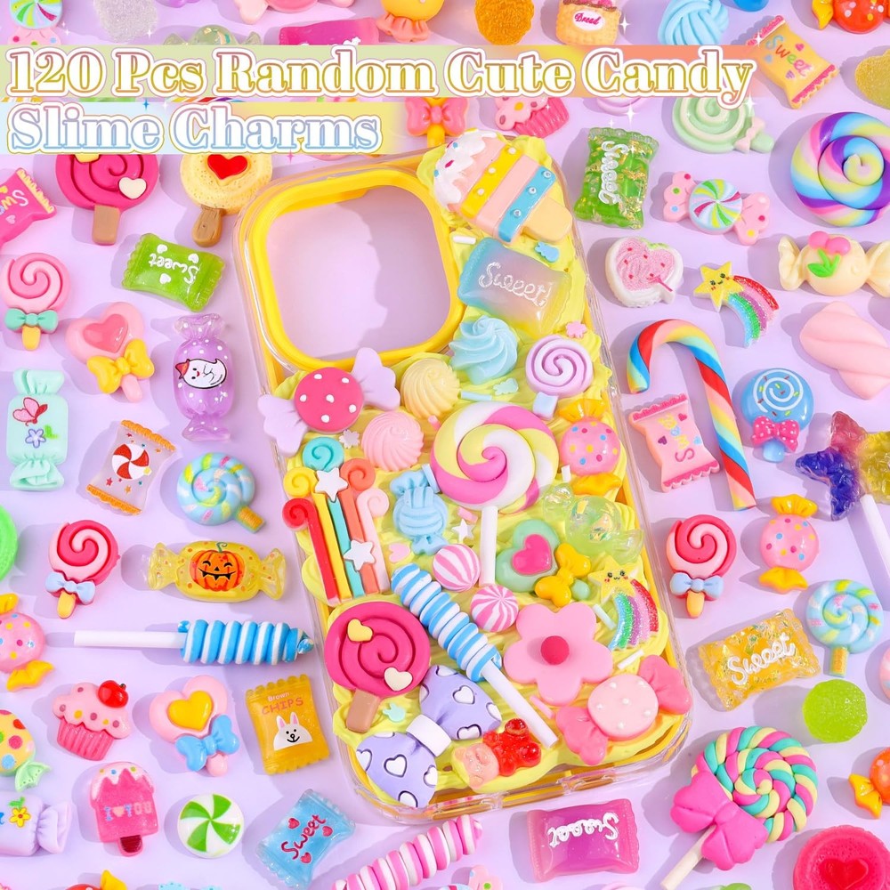 Fake Candy Charms Cute Flatback Resin for Slime, Random Small,