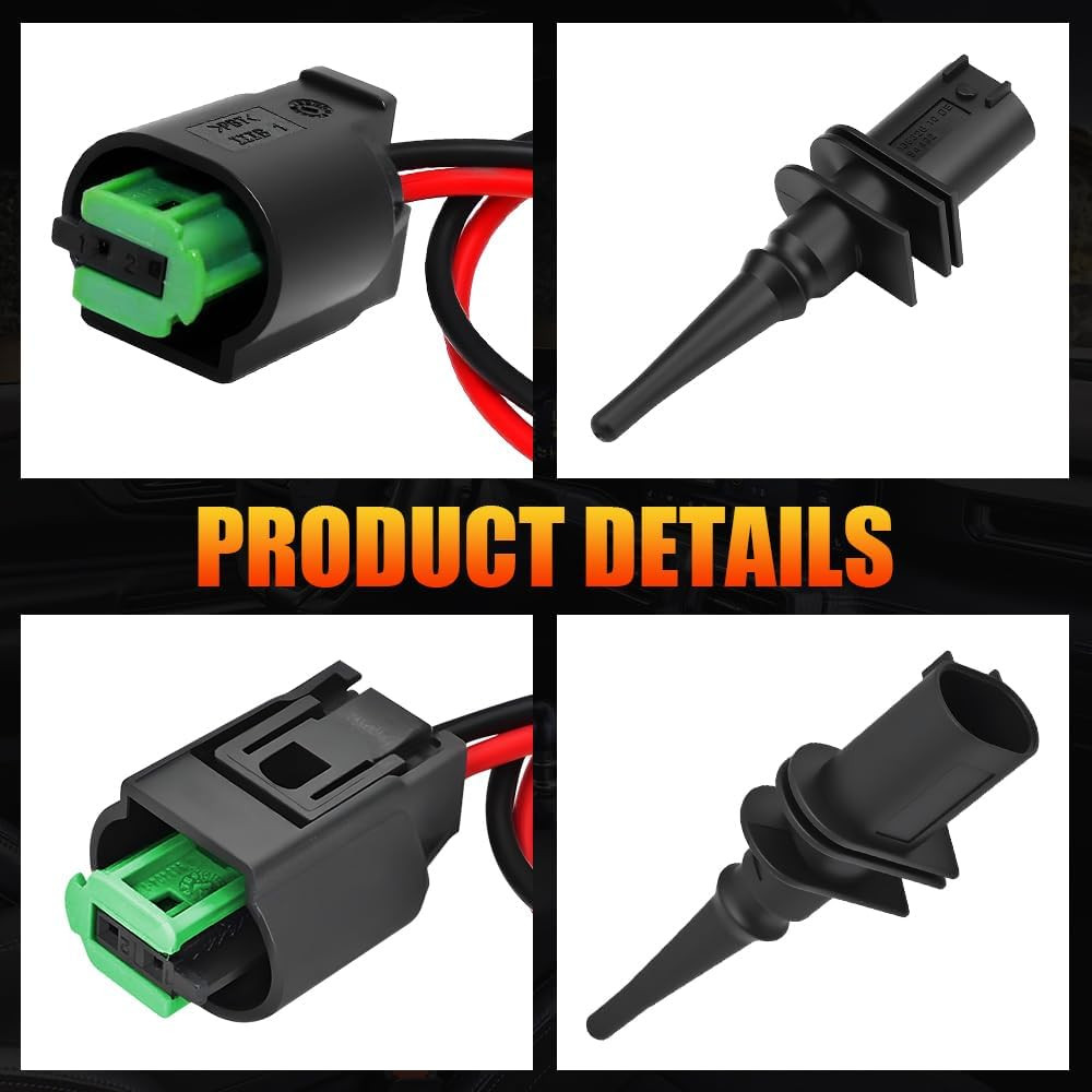 Outside Ambient Air Temperature Temp Sensor with Connector Pigtail Plug Replaces