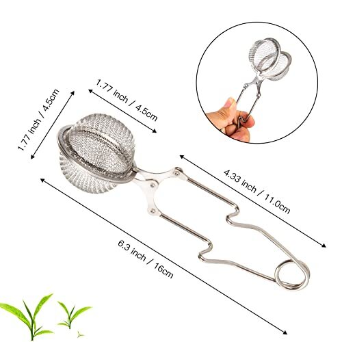 Snap Ball Tea Strainer, 2 Pack Stainless Steel Tea Infuser Filter with Handle