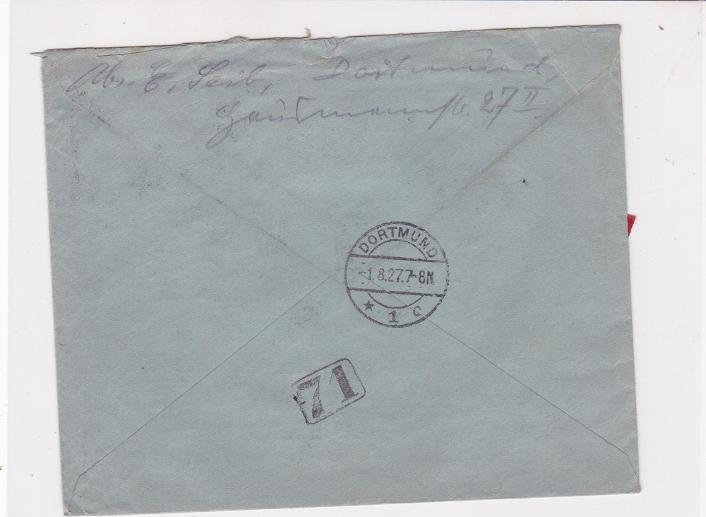 german 1927 stamps cover ref 18853