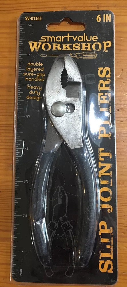 SmartValue Workshop 6" Slip Joint Pliers, 4-Pack