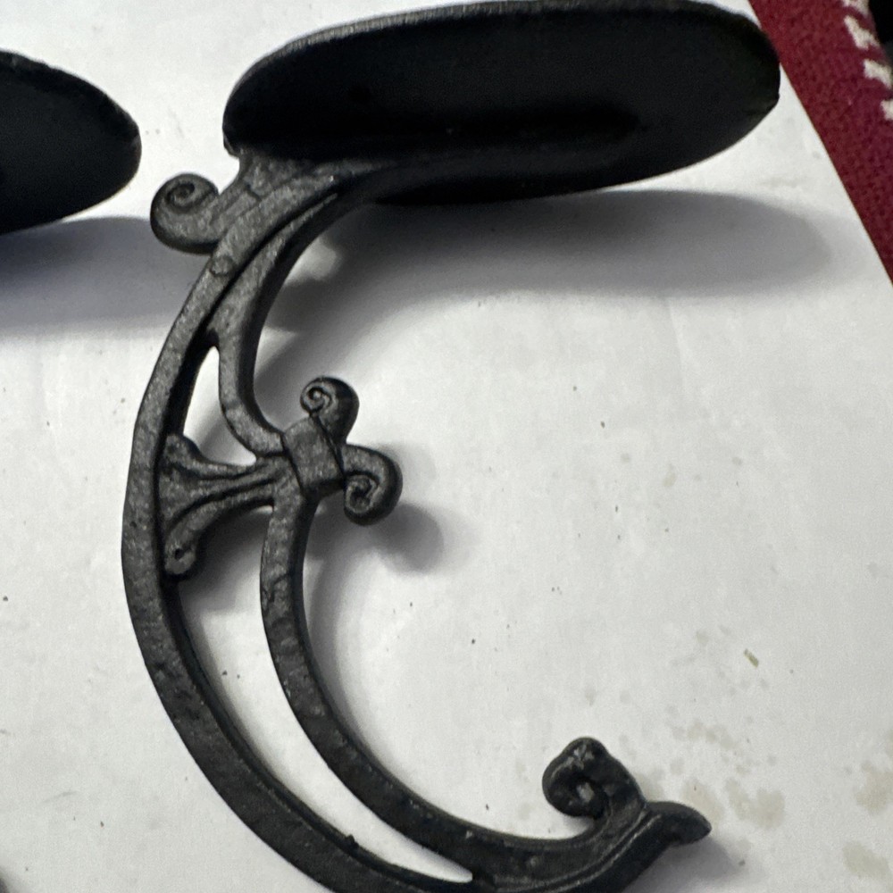 3 Antique Cast Iron Half Round Gutter Bracket 6”Ornate Scroll