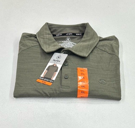 Hurley Men's Performance Stretch Moisture Wicking Shirt, Green, Size XXL