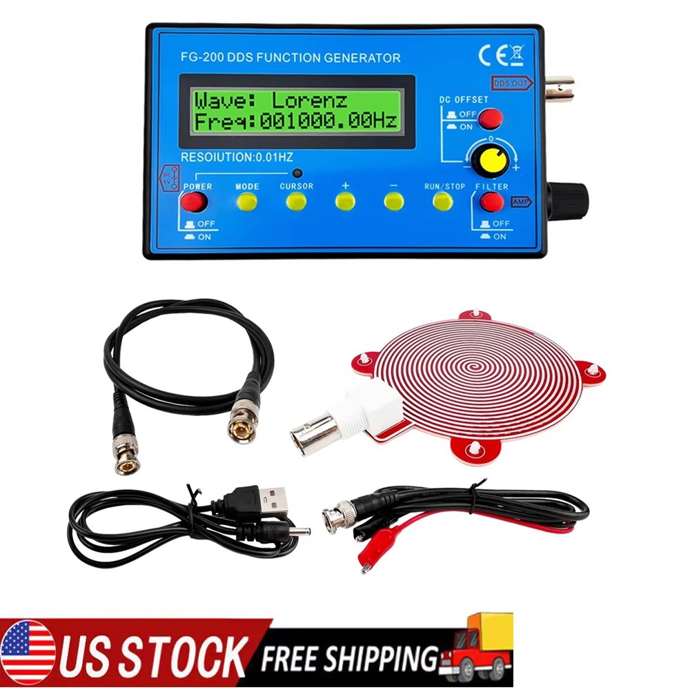 DDS Function Signal Generator Module 0.01Hz-500Khz Sine + Square Wave FG-200