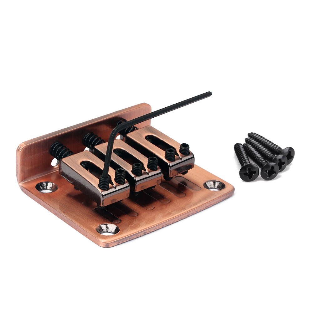 Adjustable 3 String Chrome Electric Cigar Box Guitar Bridge Tailpiece Wrench Kit