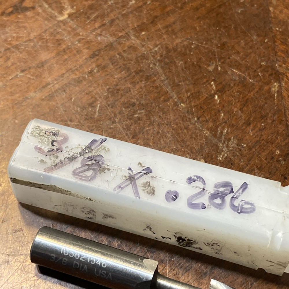 Used Solid Carbide Keyway Cutter 3/8 x .286 105821546 (D12)