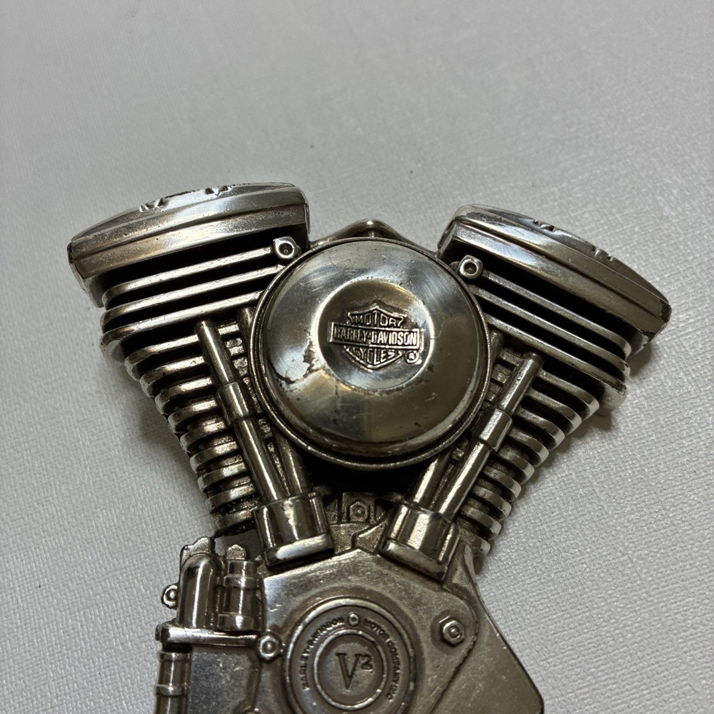 HARLEY DAVIDSON Belt Buckle V2 Engine Block Vintage