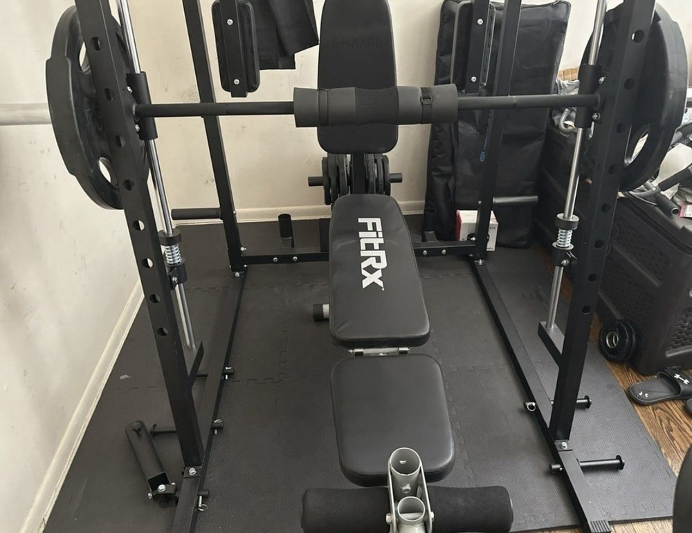 Smith Machine Power Cage Squat Rack w Bar Cable Crossover Machine ALL IN ONE!!