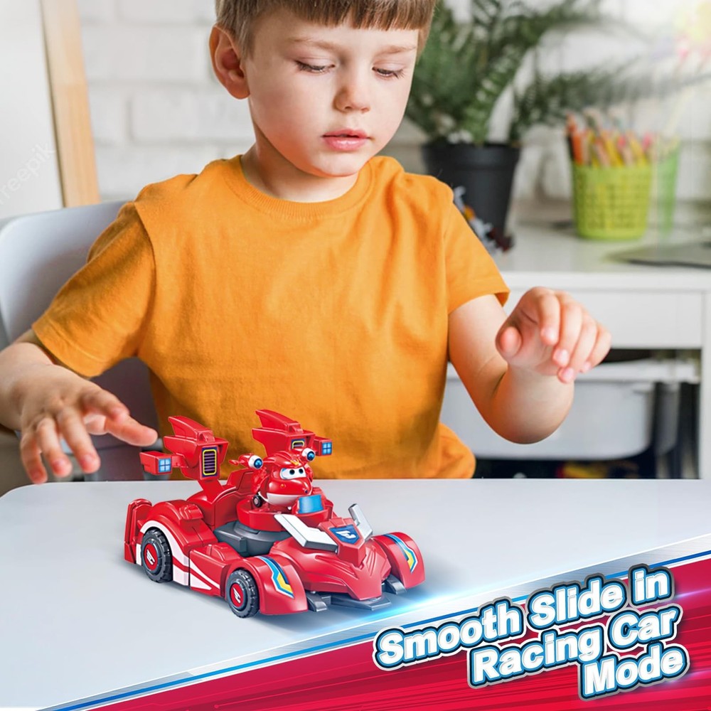 Super Wings Transformable 7 Inches (Main Figure), 2 (Mini Red