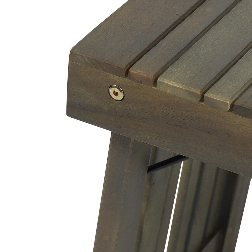 Acacia Wood Foldable Side Table with Slat Design – ,