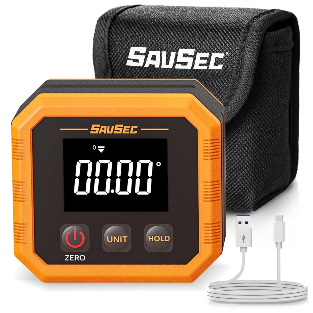 Rechargeable Digital Angle Finder, Digital Angle Gauge with Magnetic Back&Bas...