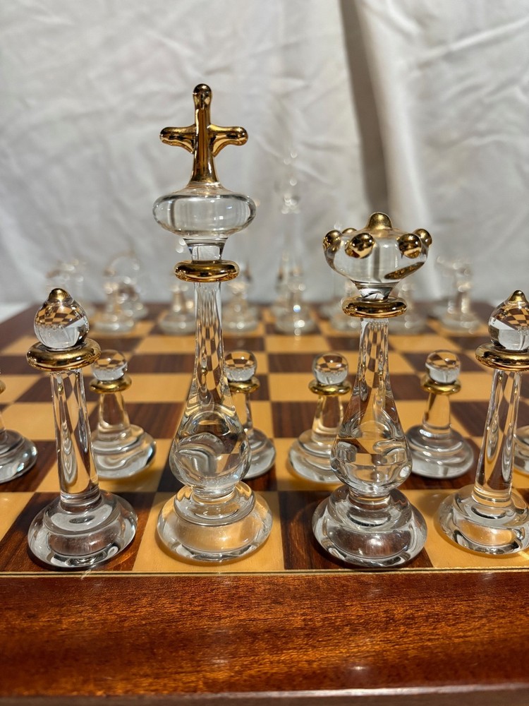 Vintage Glass Chess Set