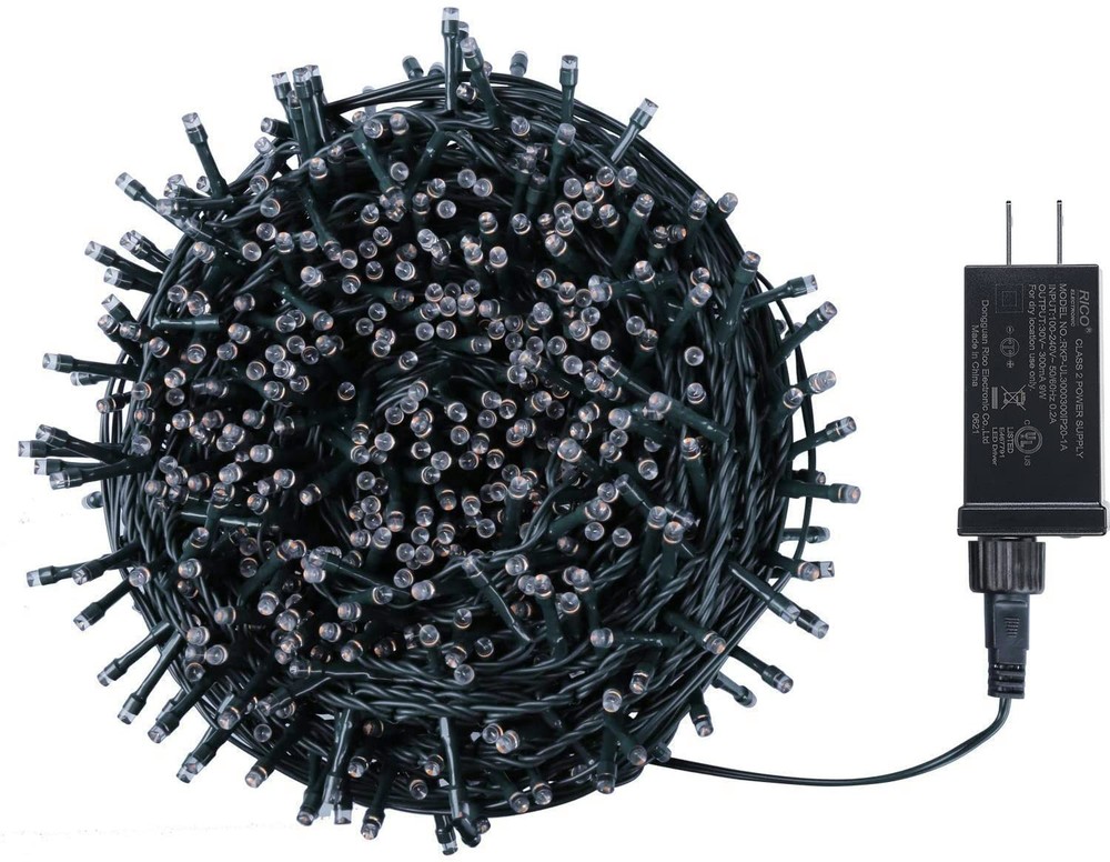 82ft 1000 LED Cluster Christmas String Lights - Dark Green Wire Tree Lights -...