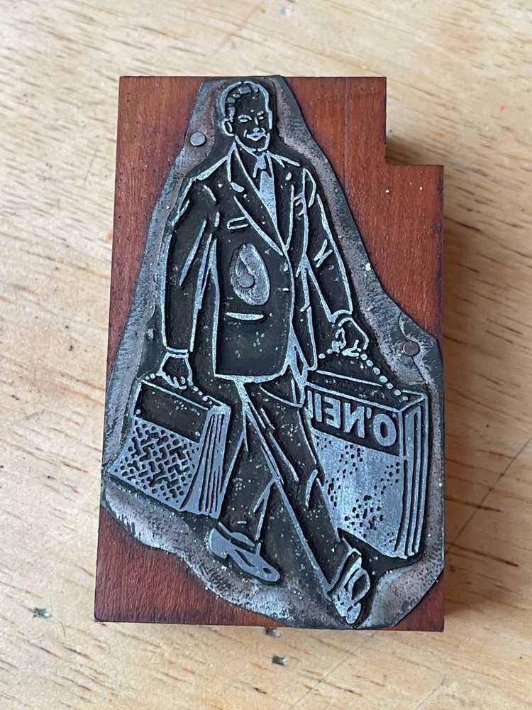 Printing Letterpress Printers Block Salesman With Textile Samples O'Neil  (291)