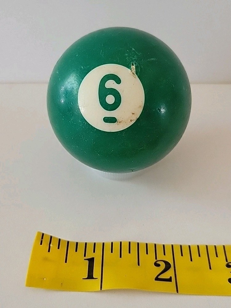 Vintage No. 6 Solid Green Pool Ball Billiard 2" Replacement (S)