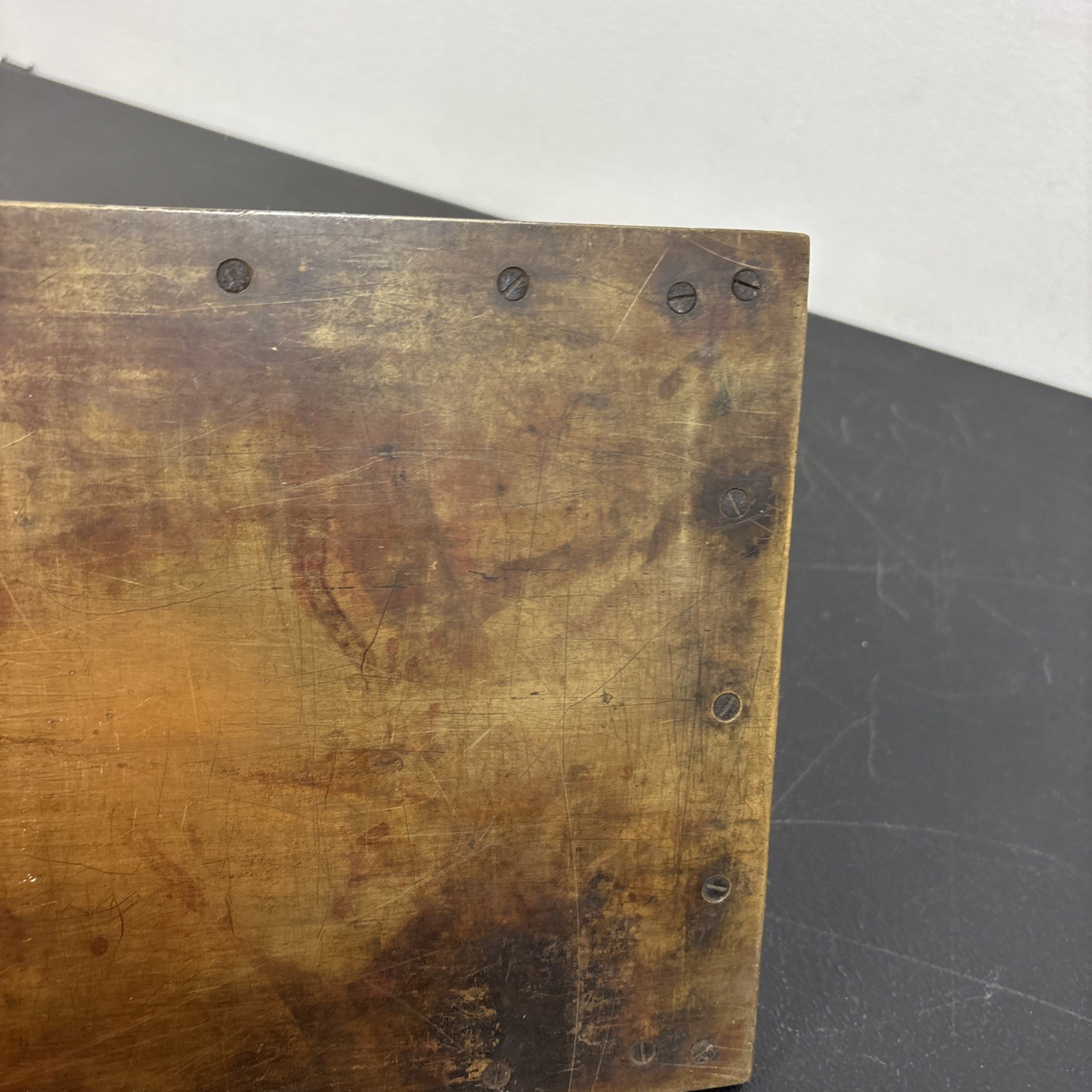 Letterpress Printer Block Type Galley Tray Brass And Wood 24”X 8”