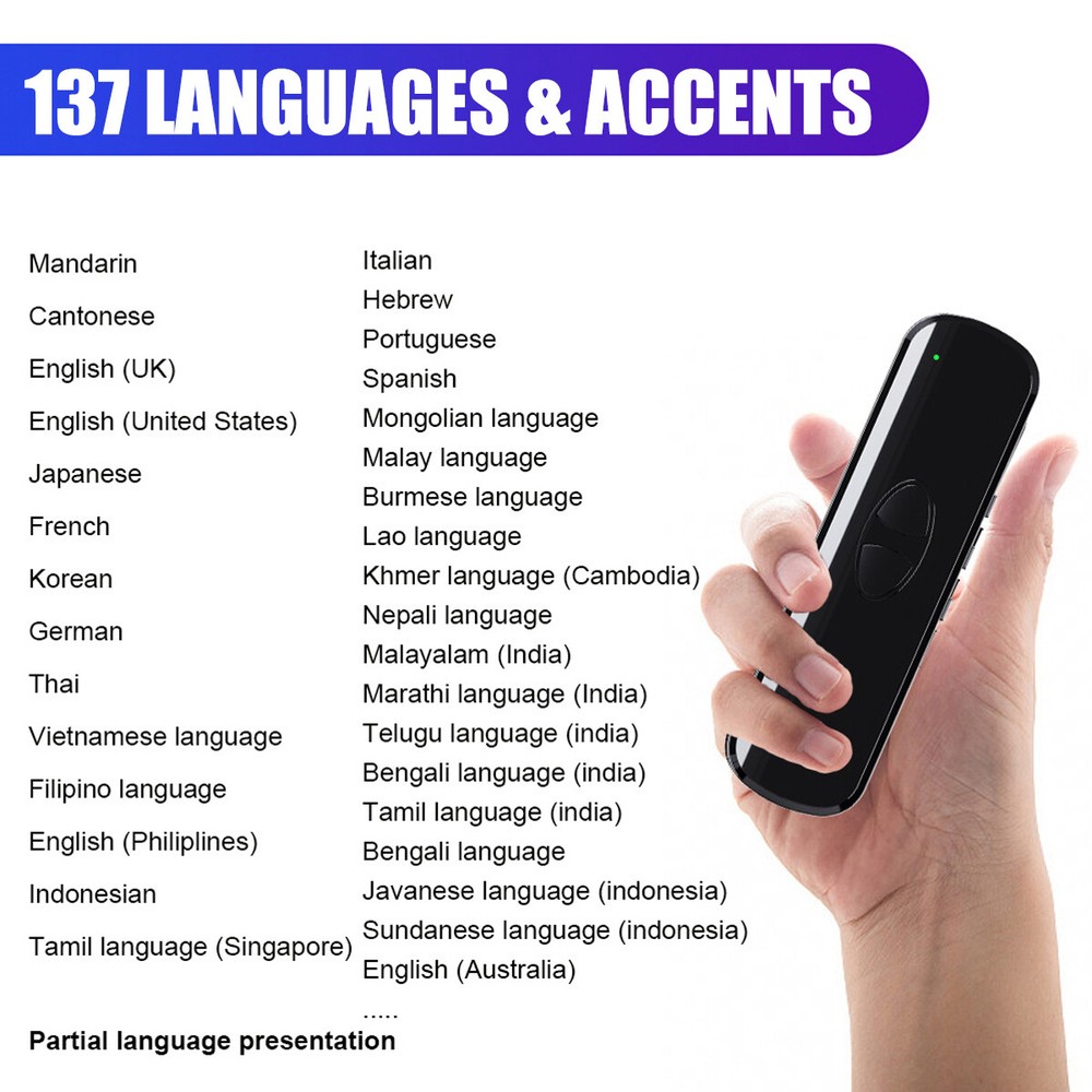New Handheld Language Translator Device with 137 Languages Voice Translating