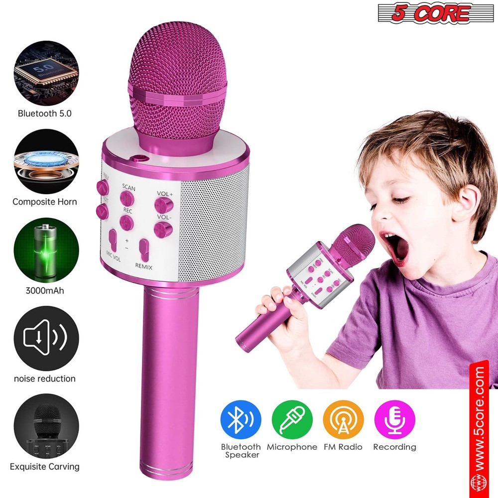 5Core Wireless Karaoke Microphone Bluetooth Mic Portable Handheld Microfonos