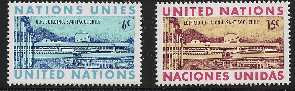 UN Scott #NY 194-95, Singles 1969 Complete Set FVF MNH