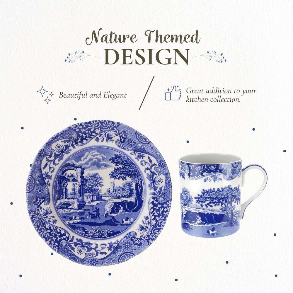 Spode Blue Italian Collection 12 Piece Dinnerware Set, Fine Earthenware