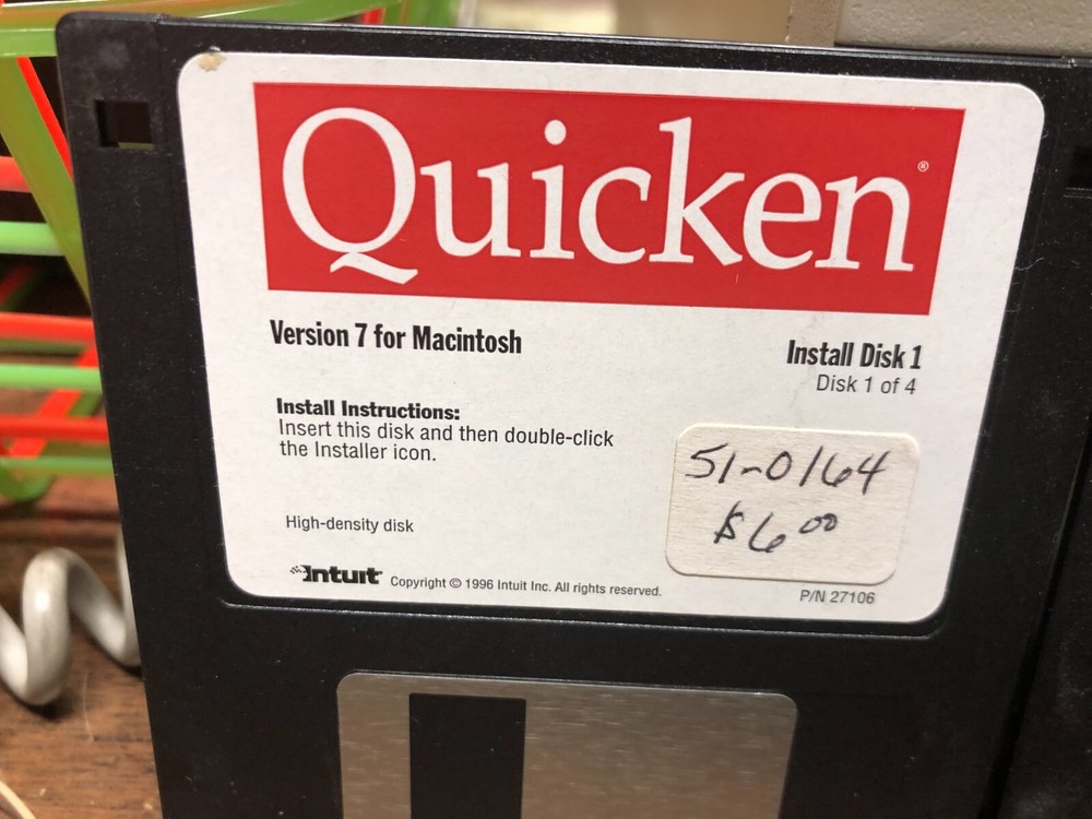 Quicken Version 7 Software 3-1/2" disks - vintage Mac software
