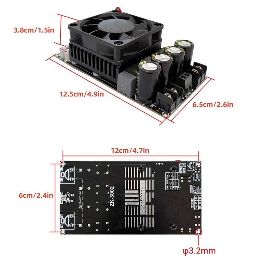 Amplifier Board Equipped with Temperature-controlled automatic air cooling