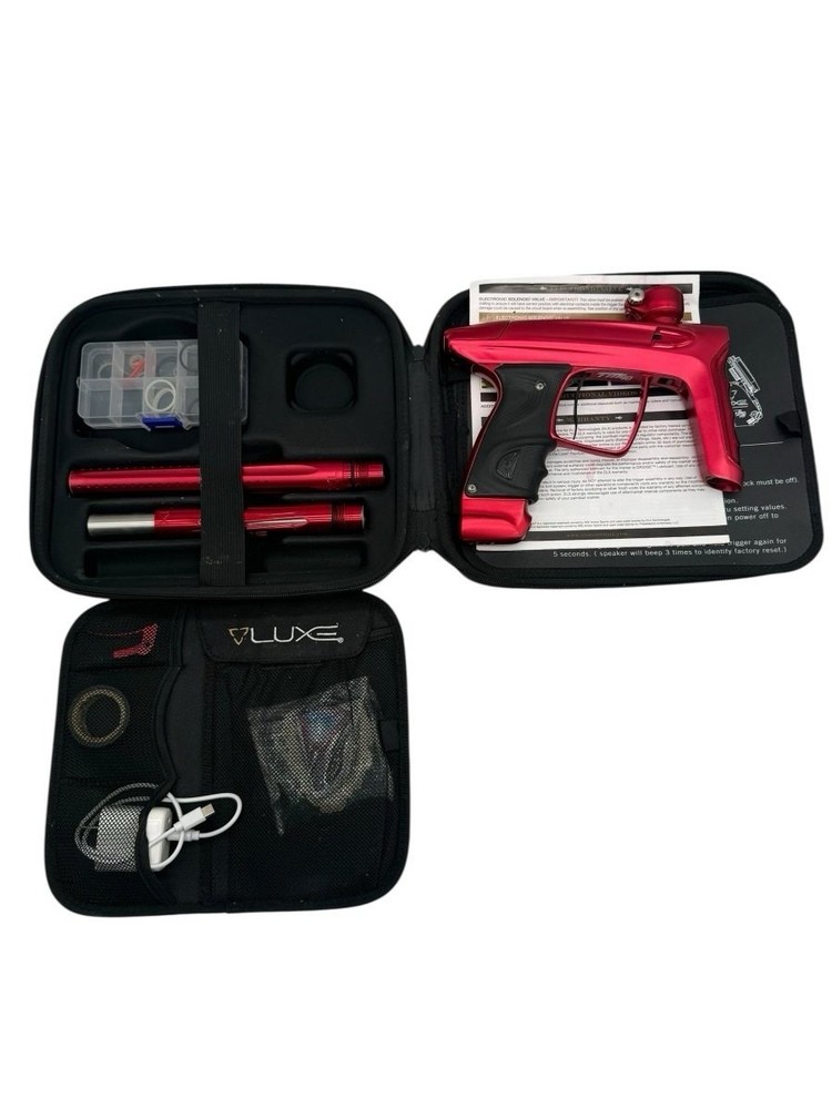Luxe TM40 Electronic Paintball Marker with Case Red & Black