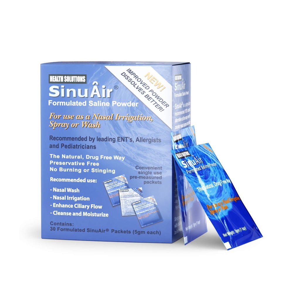 SinuAir Sinus Rinse Salt Solution-Saline Powder for SinuPulse System, Neti Pot