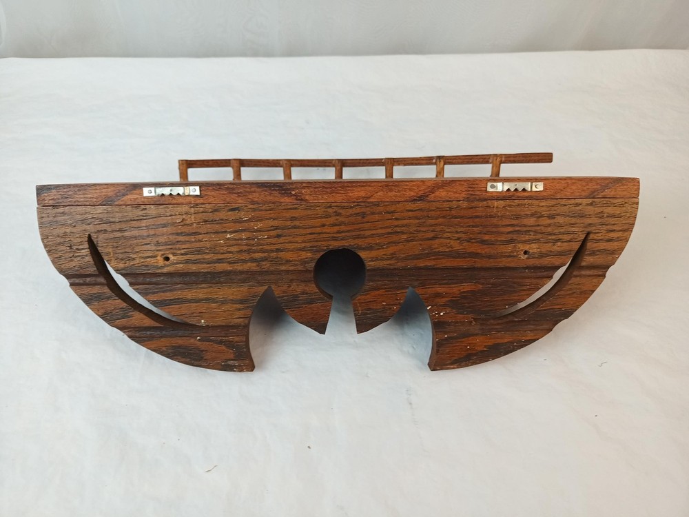 Hand Crafted Solid Oak Wood Shelf Vintage 17" Wide