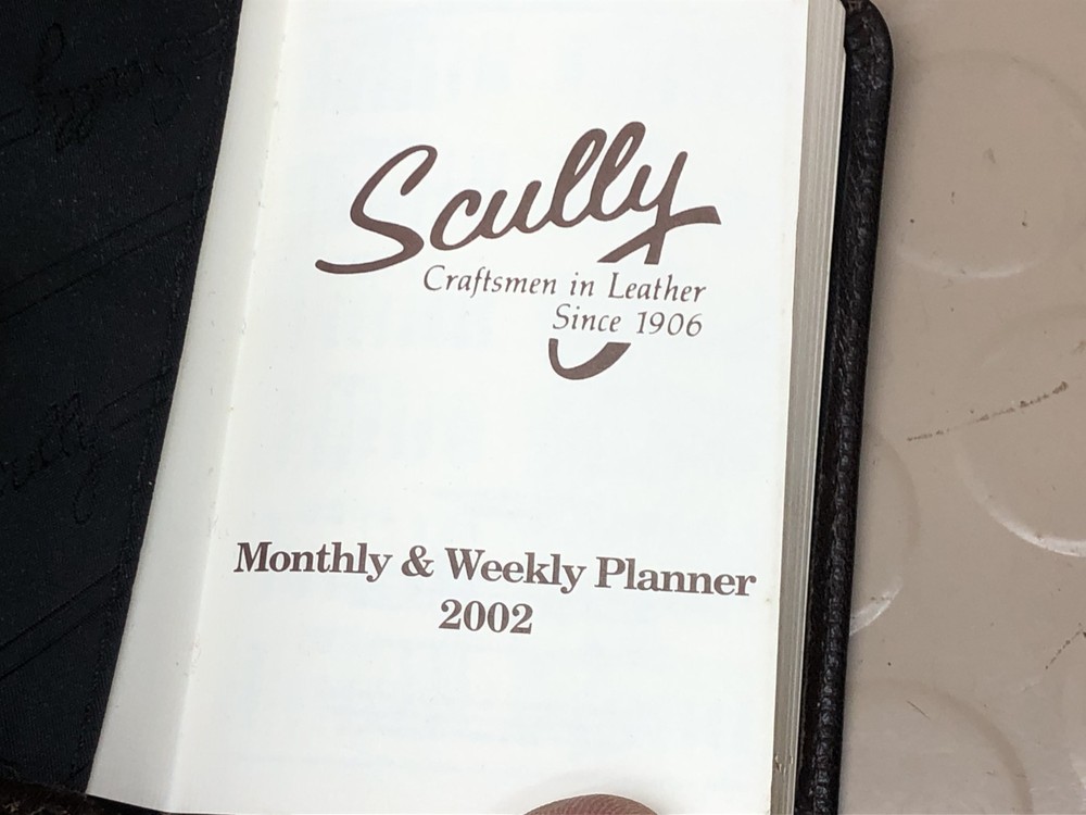 Scully Leather Planner Monthly Weekly 2002 Planner Notebook Cover - NOS