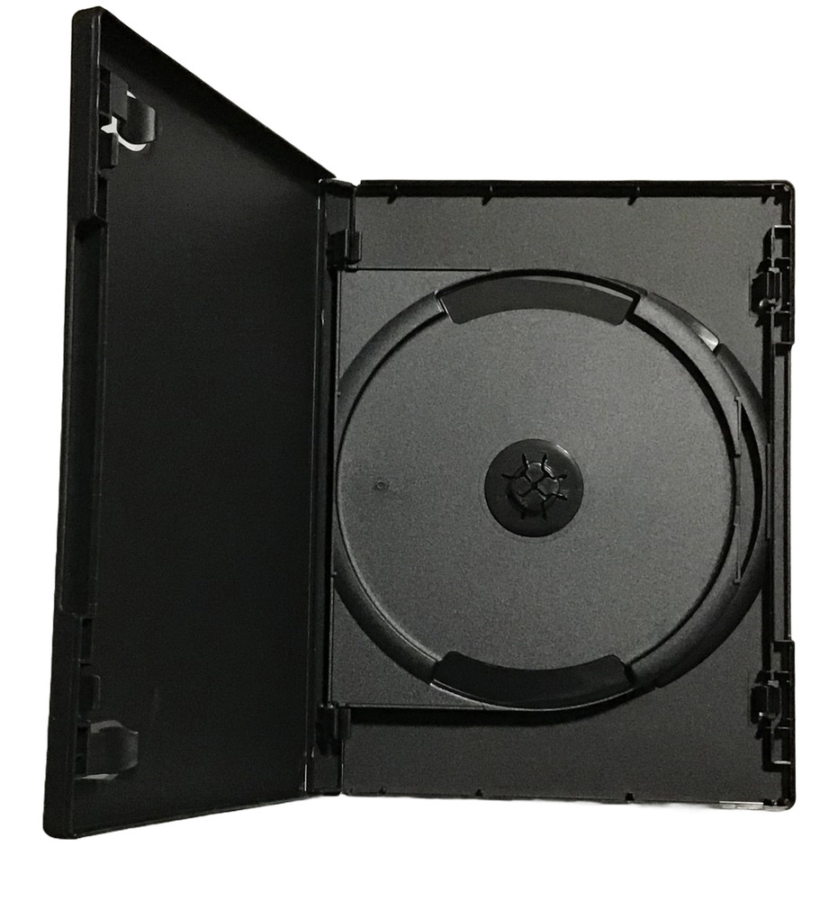New Standard Black 2 Disc DVD Replacement 14mm Case - Double Disc With Tray