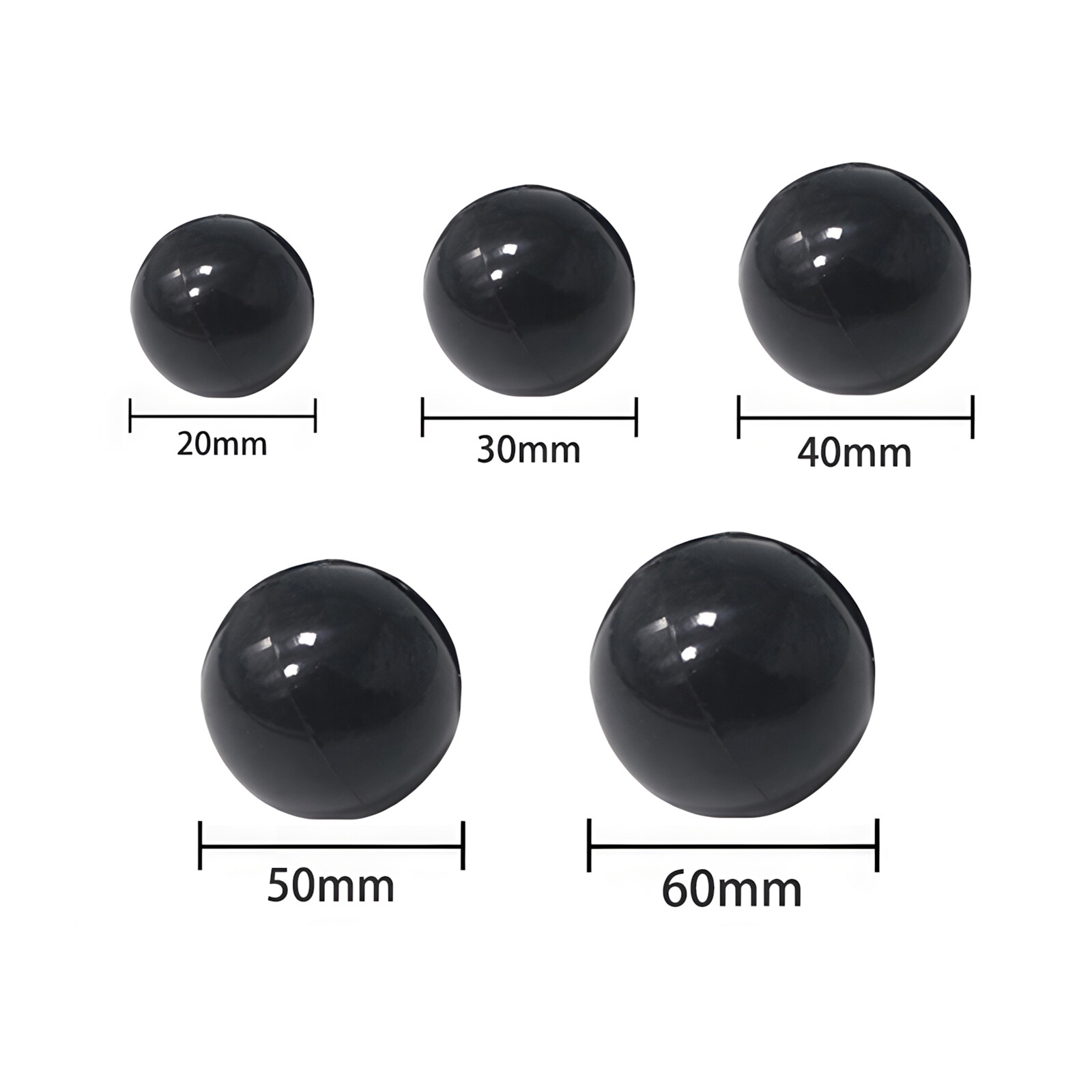 Black Round Solid Rubber Ball Bouncy Balls Training Ball Diameter 2mm to 100mm