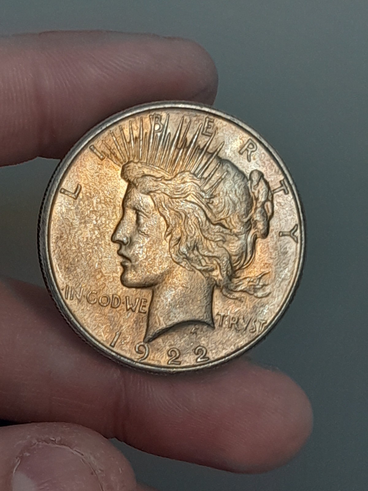 1922- S Peace Dollar Toned #5