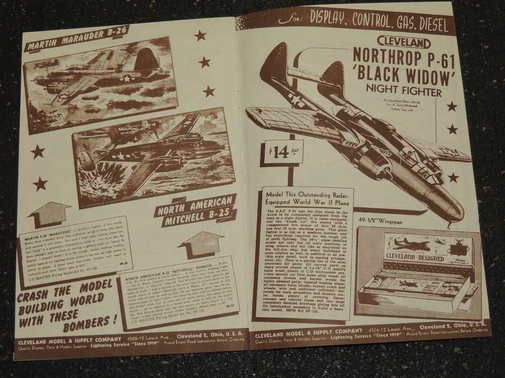 1949 Cleveland Models for '49 Model Airplane Catalog