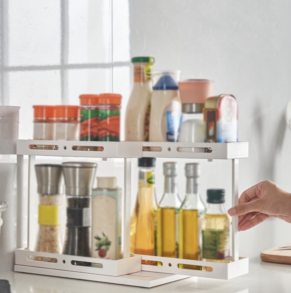 Spice Rack Save Space Foldable Rotating Multi-Function Sage Green - A0067