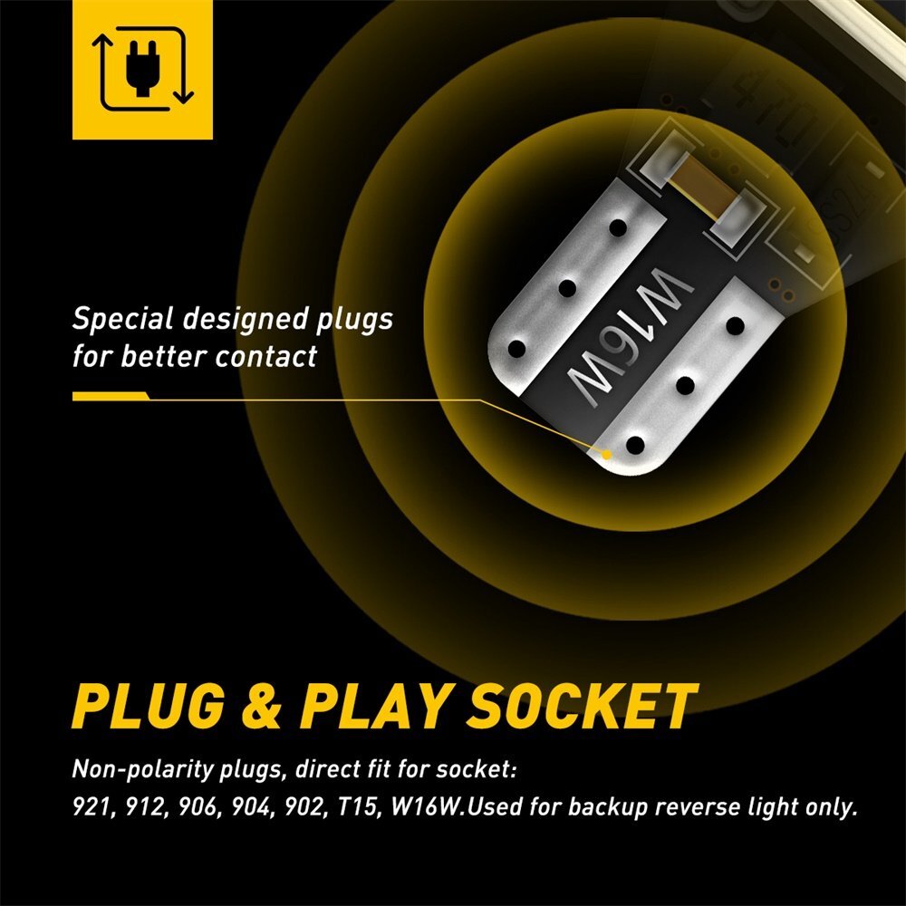 LED Backup Reverse Light Bulbs 921 912 T15 Super Bright Canbus Error Free AUXITO