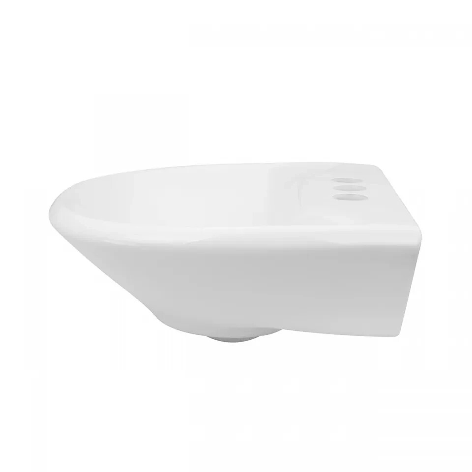 White Pedestal Sink Basin Bathroom Sink Ceramic