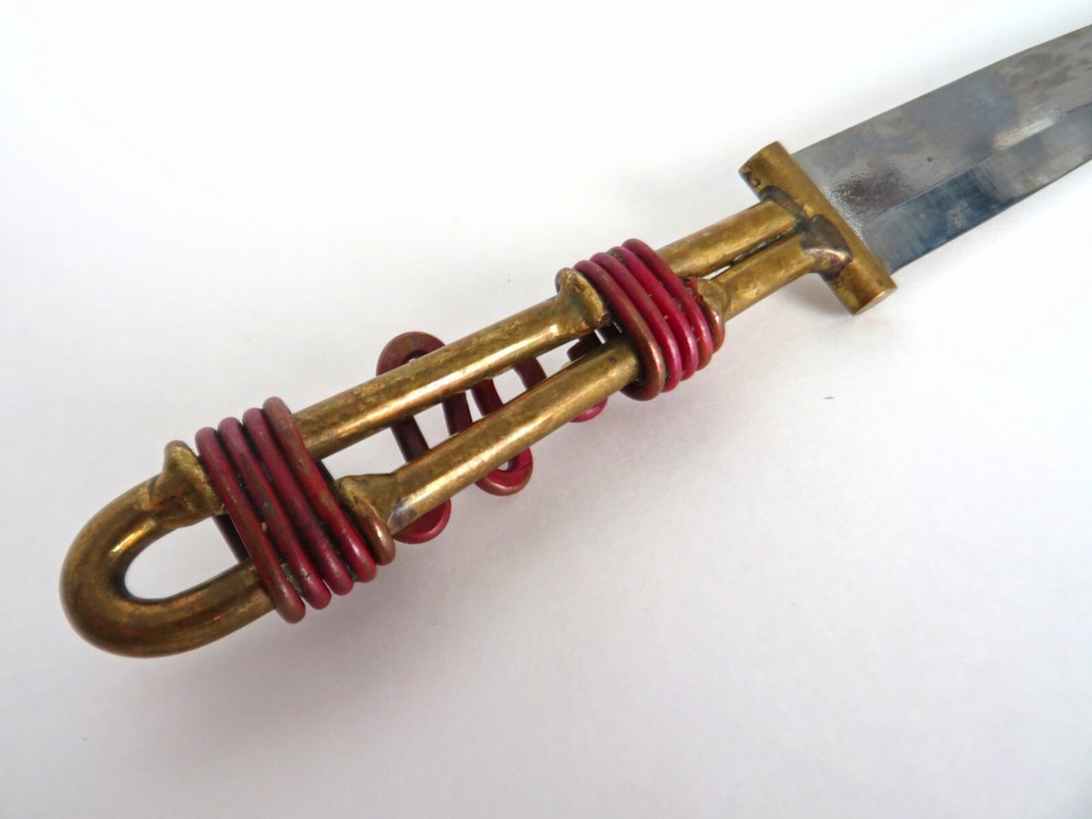 Creative Copper Handcrafted Copper & Brass Wrap Handle Stainless Cheese Knife