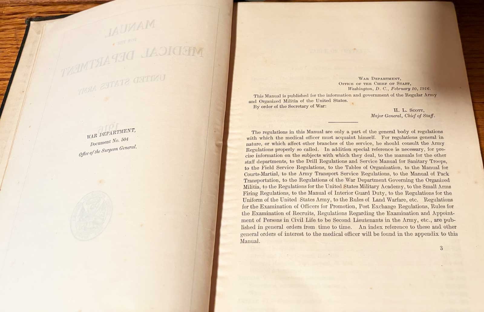 WWI Manual for the Medical Department U. S. Army 1916 #504 Gov. Printing Office