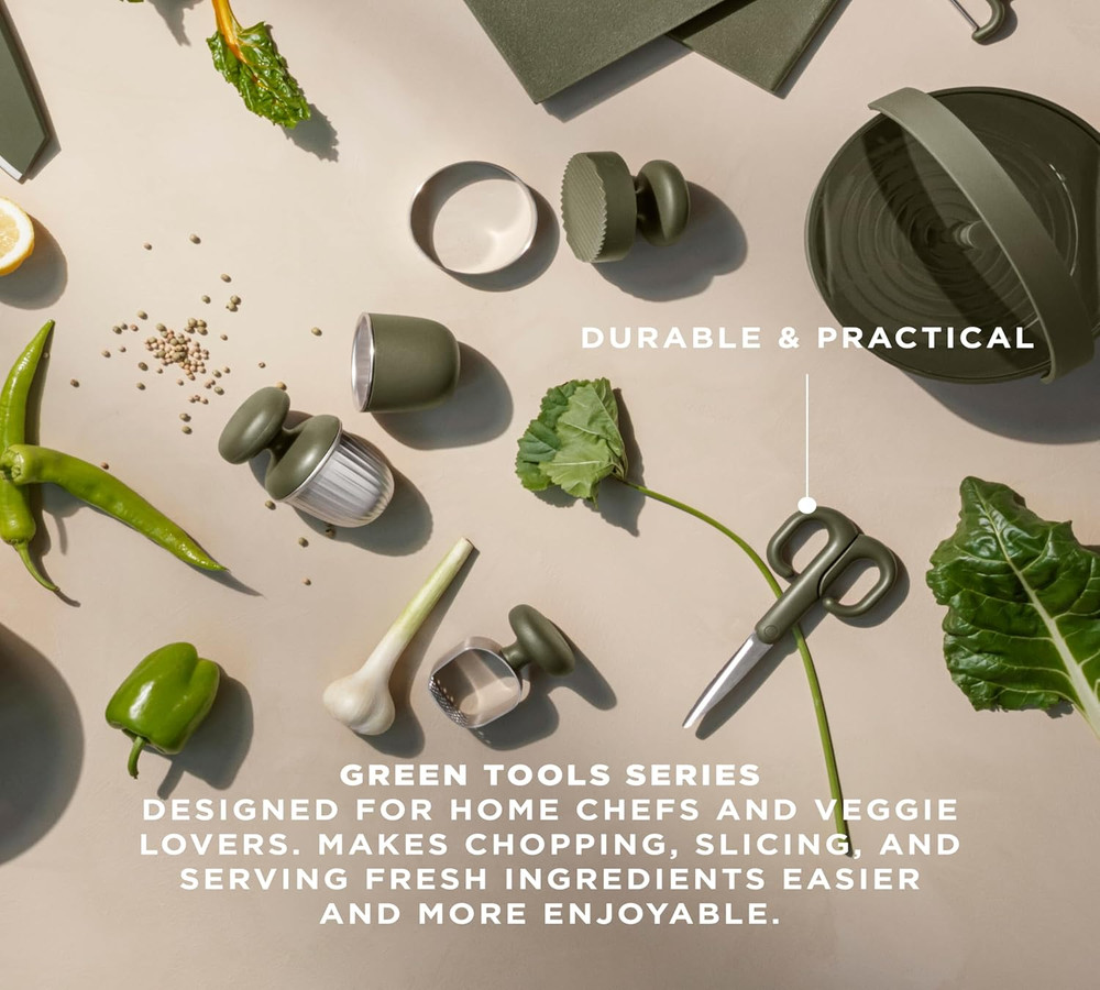 | Green Tool Kitchen Scissors | Designed for use by both left-handers and rig...